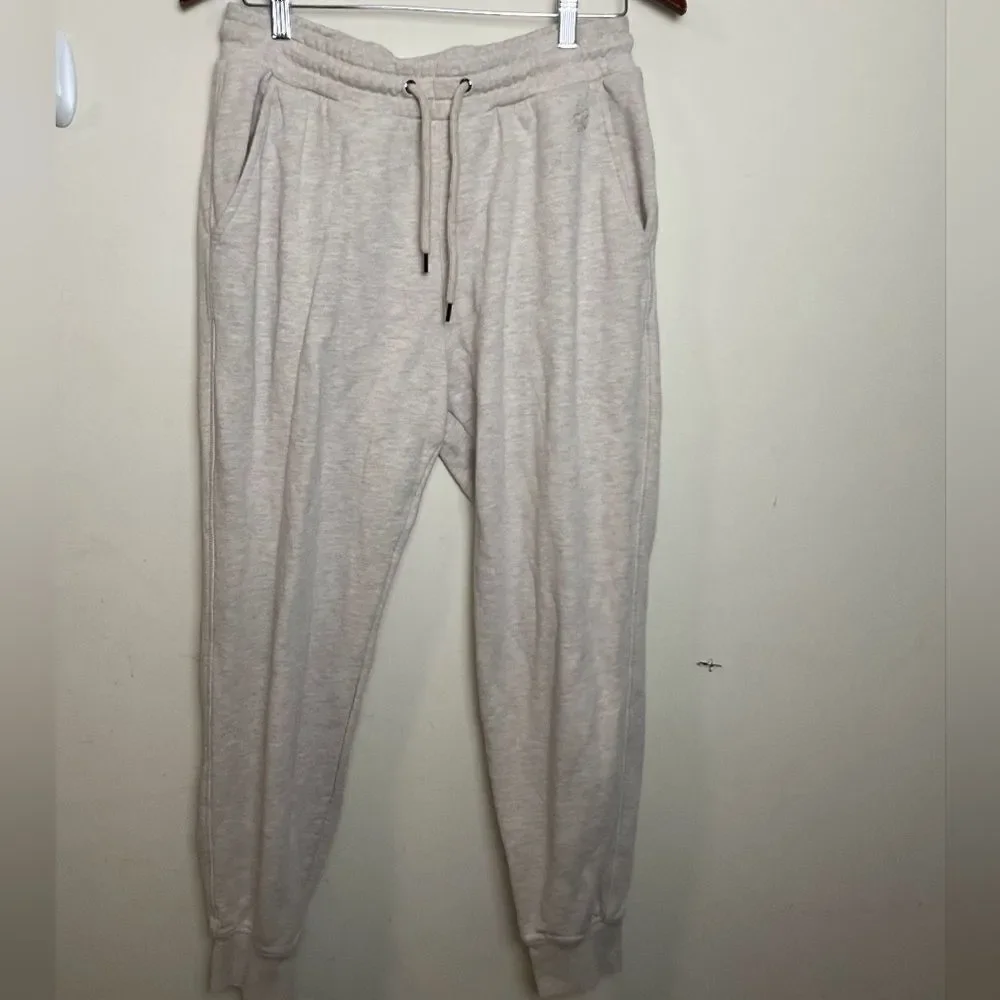 Ted Baker London Jersey Jogger Beige Marl Sweat Pants Elastic Waist Mens 32